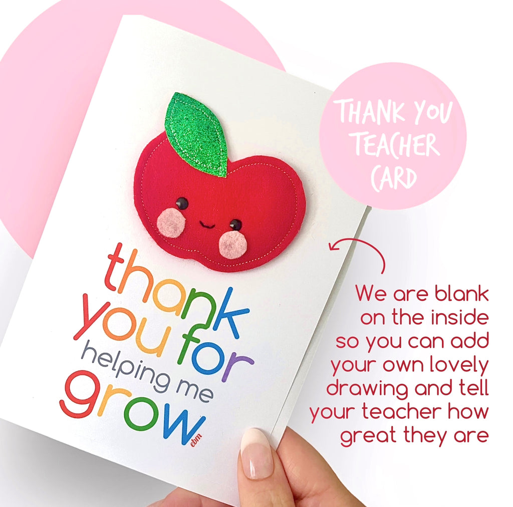 “Thank You For Helping Me Grow”  Teacher Card