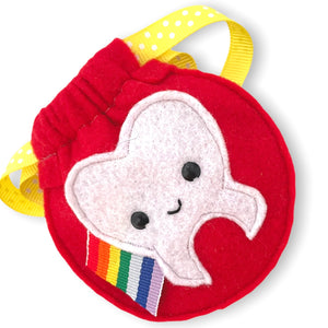 Red Rainbow Tooth Fairy Pouch