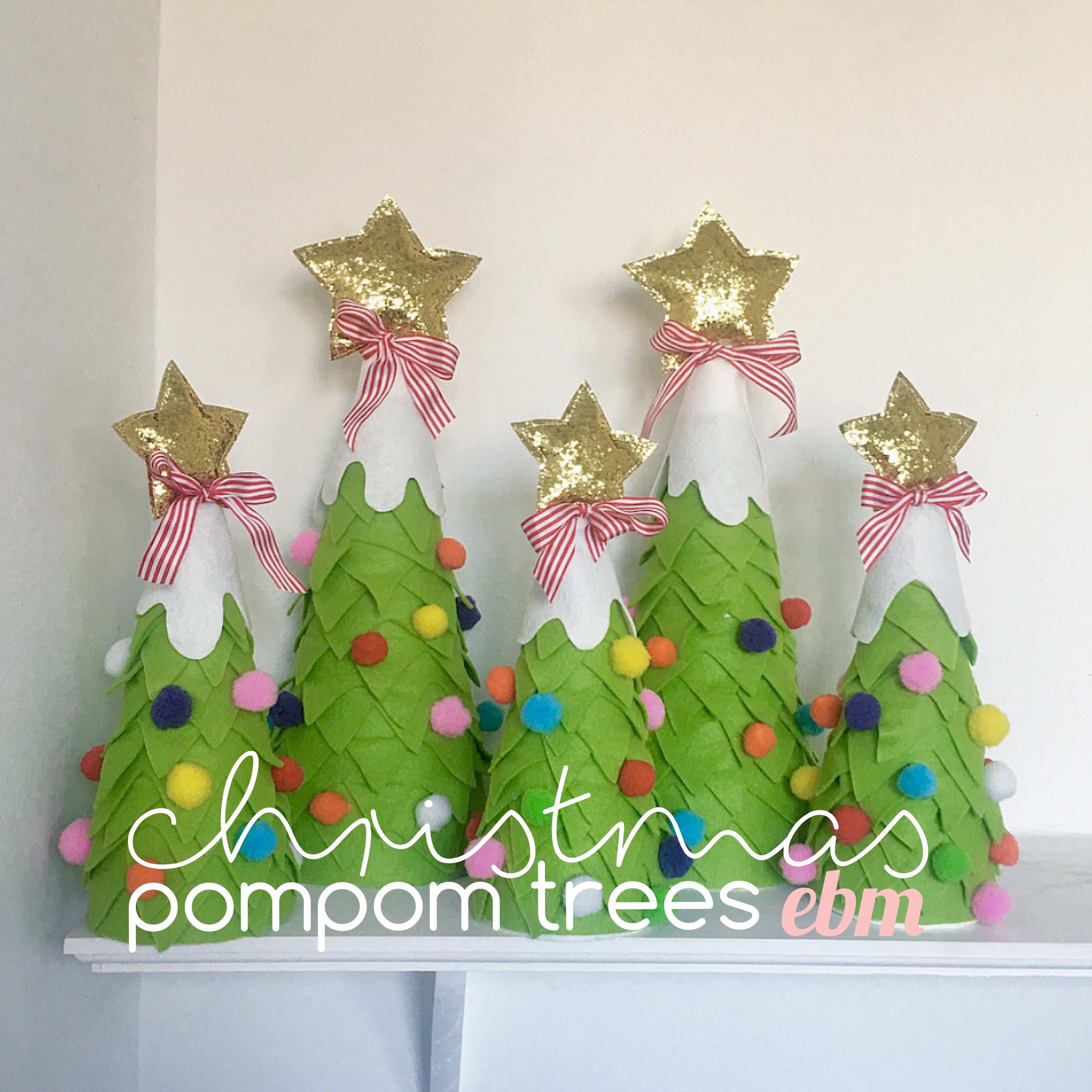 Christmas pompom trees
