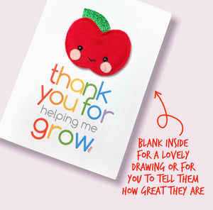 “Thank You For Helping Me Grow”  Teacher Card