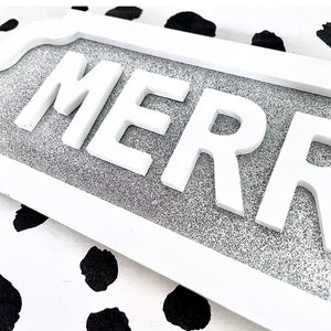 Silver Glitter Street Sign