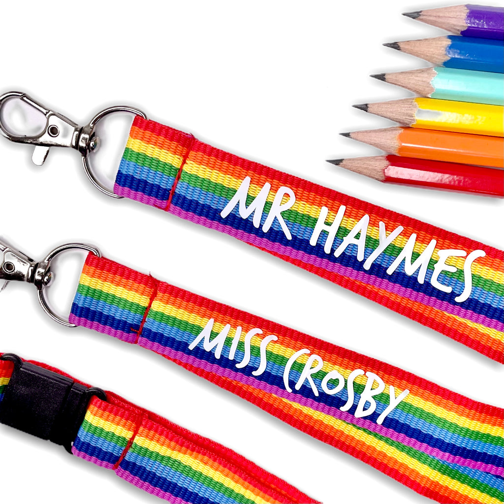 Personalised Rainbow Lanyards