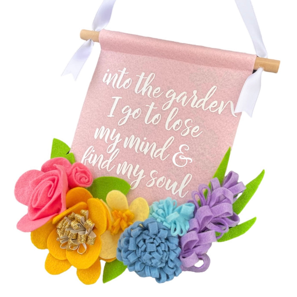 Felt Floral Flag Sign