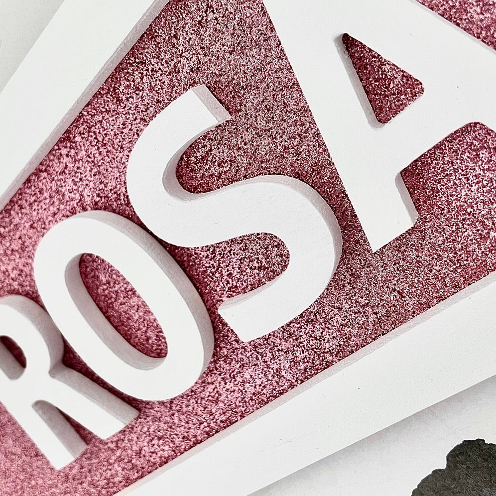 Rosé Glitter Street Sign