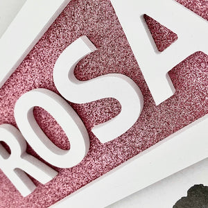 Rosé Glitter Street Sign