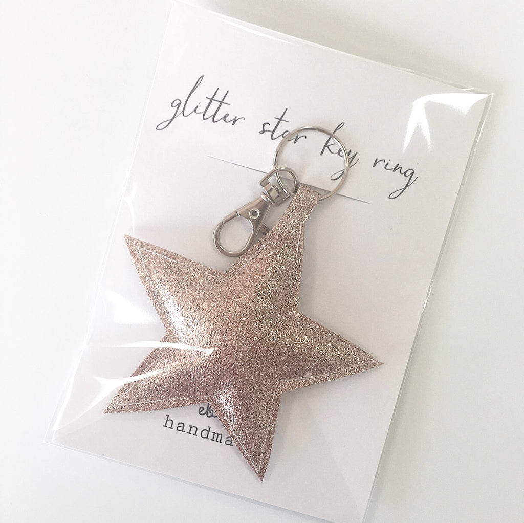 Glitter Star Key Ring Charms